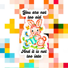 Load image into Gallery viewer, You Are Not Too Old & It Is Not Too Late Sticker