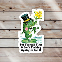 Load image into Gallery viewer, Put Yourself First Frog Sticker