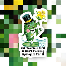 Load image into Gallery viewer, Put Yourself First Frog Sticker