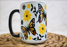 Load image into Gallery viewer, Butterfly Monarch Mug with Black Handle