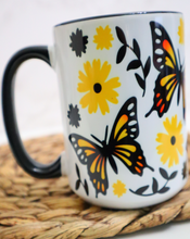 Load image into Gallery viewer, Butterfly Monarch Mug with Black Handle