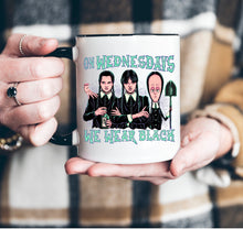 Load image into Gallery viewer, On Wednesdays We Wear Black Mug with Black Handle