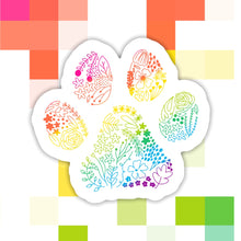 Load image into Gallery viewer, Rainbow Dog Floral Sticker