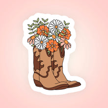 Load image into Gallery viewer, Western Boots Floral Sticker