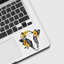 Load image into Gallery viewer, Cow Sunflower Sticker