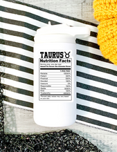 Load image into Gallery viewer, Taurus Nutrition Facts Zodiac Sticker