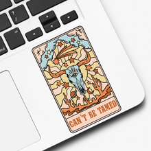 Load image into Gallery viewer, Can’t Be Tamed Cowgirl Hat Tarot Card Sticker