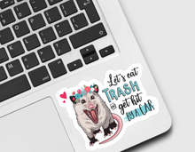 Load image into Gallery viewer, Possum Let’s Eat Trash Boho Sticker
