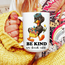 Load image into Gallery viewer, Retro Be Kind or Fuck Off Mug