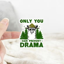 Load image into Gallery viewer, Llama Only You Can Prevent Drama Vinyl Sticker