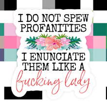 Load image into Gallery viewer, I Do Not Spew Profantities Sticker
