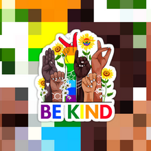 Load image into Gallery viewer, Be Kind ASL Sticker