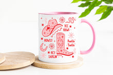 Load image into Gallery viewer, Western Howdy Mug with Pink Handle
