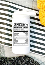 Load image into Gallery viewer, Capricorn Nutrition Facts Zodiac Sticker