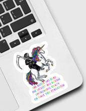 Load image into Gallery viewer, Skeleton Unicorn I’m Freaking Crazy Sticker