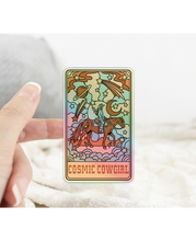 Load image into Gallery viewer, Cosmic Cowgirl Tarot Card Holographic Sticker