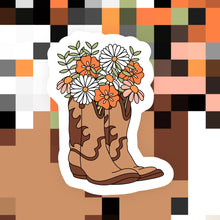 Load image into Gallery viewer, Western Boots Floral Sticker
