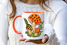 Load image into Gallery viewer, Vintage Mushroom Mug with Orange Handle