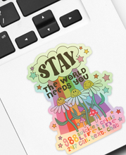 Load image into Gallery viewer, Stay Suicide Prevention 988 Holographic 4" Sticker