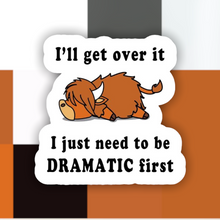 Load image into Gallery viewer, Highland Cow Dramatic First Sticker