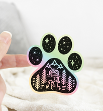 Load image into Gallery viewer, Holographic Dog Paw Adventure Sticker