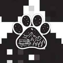Load image into Gallery viewer, Dog Paw Camper Adventure Sticker