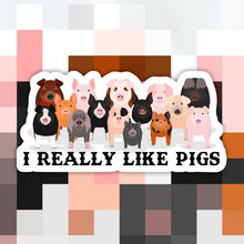 Load image into Gallery viewer, I Really Like Pigs Sticker