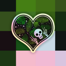 Load image into Gallery viewer, Holographic Plant Love Skeleton Sticker