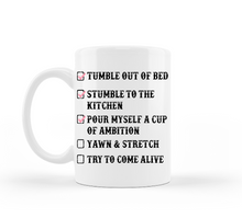Load image into Gallery viewer, Dolly Parton Morning Checklist Cup of Ambition Coffee Mug