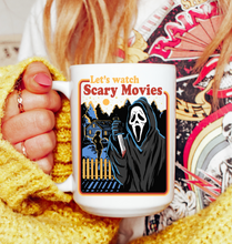 Load image into Gallery viewer, Let’s Watch Scary Movies Horror Mug
