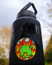 Load image into Gallery viewer, Holographic Frog This is Fine Funny Sticker