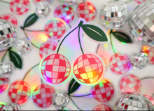 Load image into Gallery viewer, Disco Ball Cherries Holographic Sticker