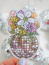 Load image into Gallery viewer, Retro Disco Planter Glitter Sticker