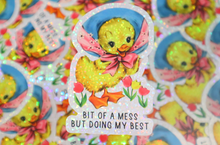 Load image into Gallery viewer, Glitter Bit of a Mess But Doing My Best Sticker