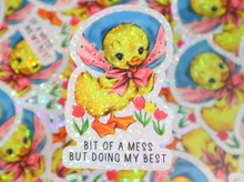 Load image into Gallery viewer, Glitter Bit of a Mess But Doing My Best Sticker