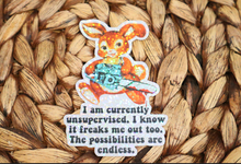 Load image into Gallery viewer, Unsupervised Glitter Retro Sticker
