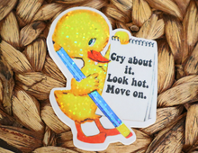 Load image into Gallery viewer, Cry About It Look Hot Move On Glitter Retro Sticker