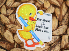 Load image into Gallery viewer, Cry About It Look Hot Move On Glitter Retro Sticker
