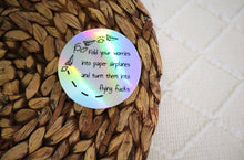 Load image into Gallery viewer, Holographic Fold Your Worries Into Flying Funny Sticker