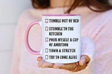 Load image into Gallery viewer, Dolly Parton Morning Checklist Cup of Ambition Coffee Mug