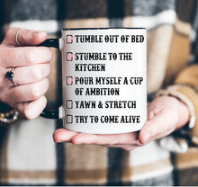 Load image into Gallery viewer, Dolly Parton Morning Checklist Cup of Ambition Coffee Mug
