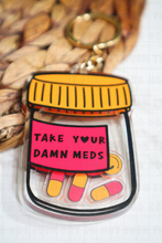 Load image into Gallery viewer, Take Your Damn Meds Shaker Double Sided Keychain
