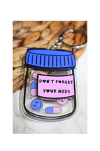 Load image into Gallery viewer, Don’t Forget Your Meds Shaker Double Sided Keychain
