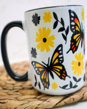 Load image into Gallery viewer, Butterfly Monarch Mug with Black Handle
