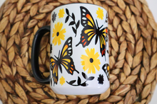 Load image into Gallery viewer, Butterfly Monarch Mug with Black Handle
