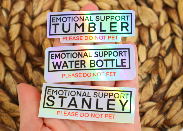 Emotional Support Stanley Please Do Not Pet Sticker – AceThePitmatianCo