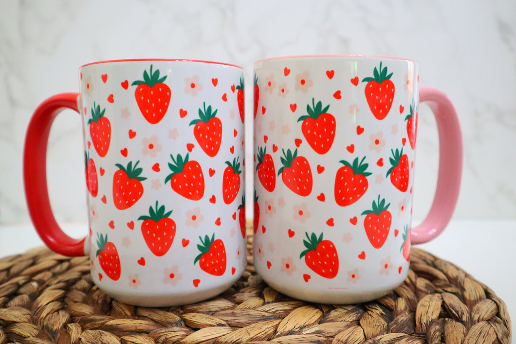 Strawberry Floral Mug