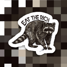 Load image into Gallery viewer, Eat the Rich Raccoon Sticker
