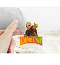 Load image into Gallery viewer, Holographic Flavor Town Guy Fieri Meme Sticker
