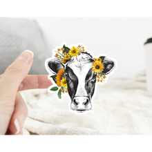 Load image into Gallery viewer, Cow Sunflower Sticker
